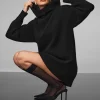 Cashmere Ma Cherie Hooded Dress - Black