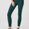 Airlift High-Waist 7/8 Line Up Legging - Midnight Green