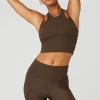 Ribbed Airlift Enchanted Bra Tank - Espresso