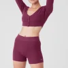 Alolux Cropped Me Time Cardigan - Wild Berry