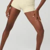 Semi-Sheer Seamless Cable Knit Hot Short - French Vanilla