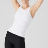 Ribbed Aspire Full Length Tank - White
