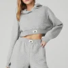 Quilted Cropped Arena Hoodie - Athletic Heather Grey