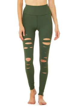 High-Waist Ripped Warrior Legging - Hunter