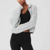 Cashmere Plush Waffle Full Zip Hoodie - Athletic Heather Grey