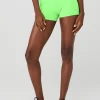 Goddess Ribbed High-Waist Hot Short - Green Glow