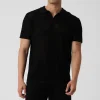 Open-Knit Polo - Black