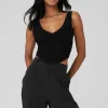 Open-Knit Chase The Sun Corset Tank - Black