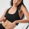 Scoop Neck Sweatshirt Bra - Black