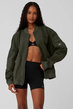 Division Ripstop Bomber Jacket - Stealth Green