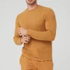 Micro Waffle Fast Break Long Sleeve Tee - Toffee
