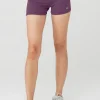 Goddess Ribbed High-Waist Hot Short - Dark Plum