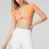Ribbed Knotty Short Sleeve - Cantaloupe