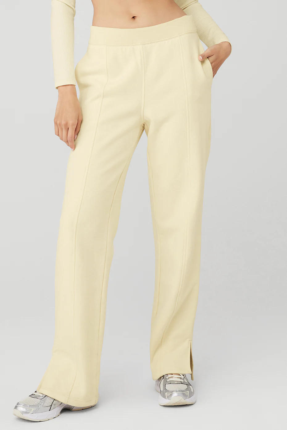 High-Waist Free Time Straight Leg Sweatpant - French Vanilla