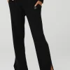 Knit High-Waist Salana Wide Leg Pant - Black