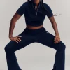 Micro Corduroy High-Waist Winter Break Flare Pant - Navy