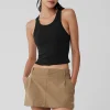 Goddess Ribbed Go-To Tank - Black