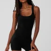 Seamless Luxe Terry Cuddle Onesie - Black