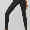 Faux Leather Airbrush High-Waist Legging - Black