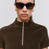Micro Corduroy Winter Break Mock Neck - Espresso