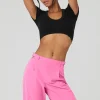 Seamless Ribbed Cropped Serene Short Sleeve - Black