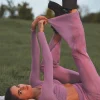 Mesh High-Waist Flicker Pant - Soft Mulberry