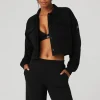 Renown Cropped Button-Up Pullover - Black