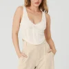 Open-Knit Chase The Sun Corset Tank - Ivory