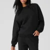 Heavy Weight Free Time Crew Neck Pullover - Black