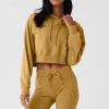 Cropped Double Take Hoodie - Golden Olive Branch