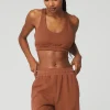 Scoop Neck Sweatshirt Bra - Rust