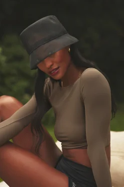Mesh Sheer Illusion Long Sleeve - Olive Tree