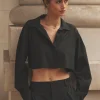 Cropped Take Me Out Button Up - Black