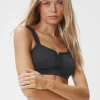 Pinstripe Jacquard Captivate Bra - Anthracite/Black