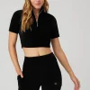 Micro Corduroy Winter Break Mock Neck - Black