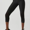 Airlift Mesh High-Waist Celeste Capri - Black