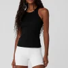 Ribbed Devoted Tank - Black