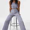 High-Waist Ski-Moto Puffer Pant - Fog