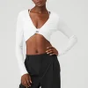Ribbed Knotty Long Sleeve - White