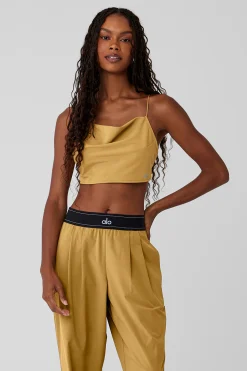 Cropped Megastar Tank - Golden Olive Branch