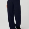 Cashmere High-Waist Jet Set Wide Leg Pant - Navy