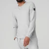 Micro Waffle Fast Break Henley - Athletic Heather Grey