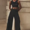 Wide Leg Cargo Show Off Trouser - Black