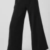 Polar Fleece High-Waist Snowdrift Wide Leg Pant - Black