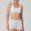 Icon Ribbed Henley Bra - White