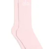 Unisex Throwback Sock - Powder Pink/White