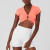 Airbrush Criss Cross Short Sleeve - Candy Orange