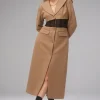 Winter Wool Vendome Long Corset Coat - Toasted Almond/Black