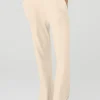 Knit High-Waist Salana Wide Leg Pant - Macadamia