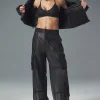 Sheer Effusion Cargo Wide Leg Trouser - Black